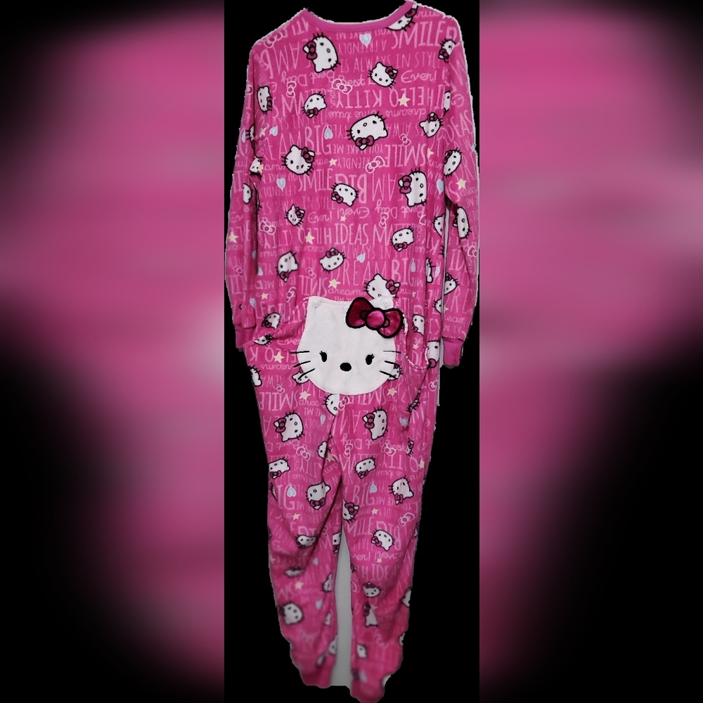 Hello Kitty Pink Pajama Onesie womans XL EUC - Picture 7 of 12